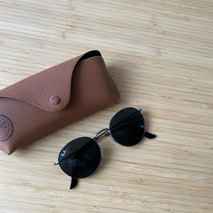 Black RayBan Unisex Round Metal Standard 50mm